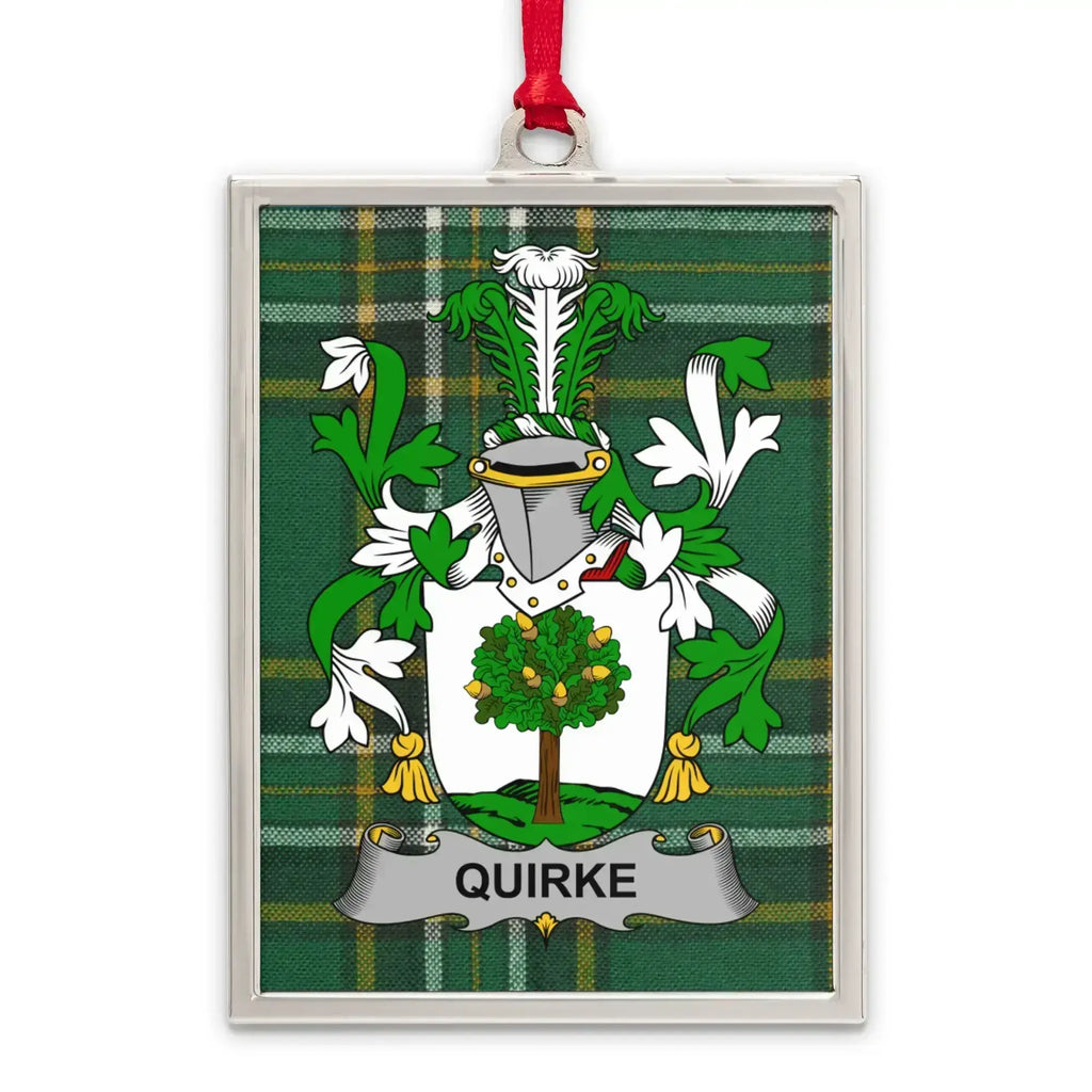 Quirke Family Crest Plaid Design Hanging Ornament product