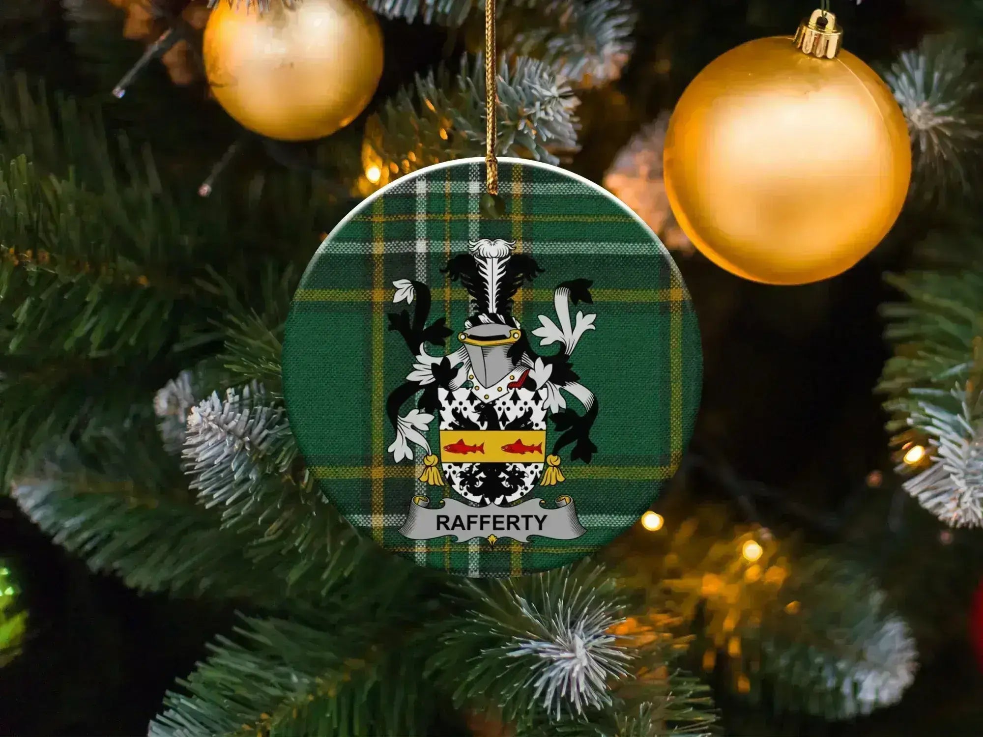 Rafferty Clan Crest Tartan Christmas Ornament product