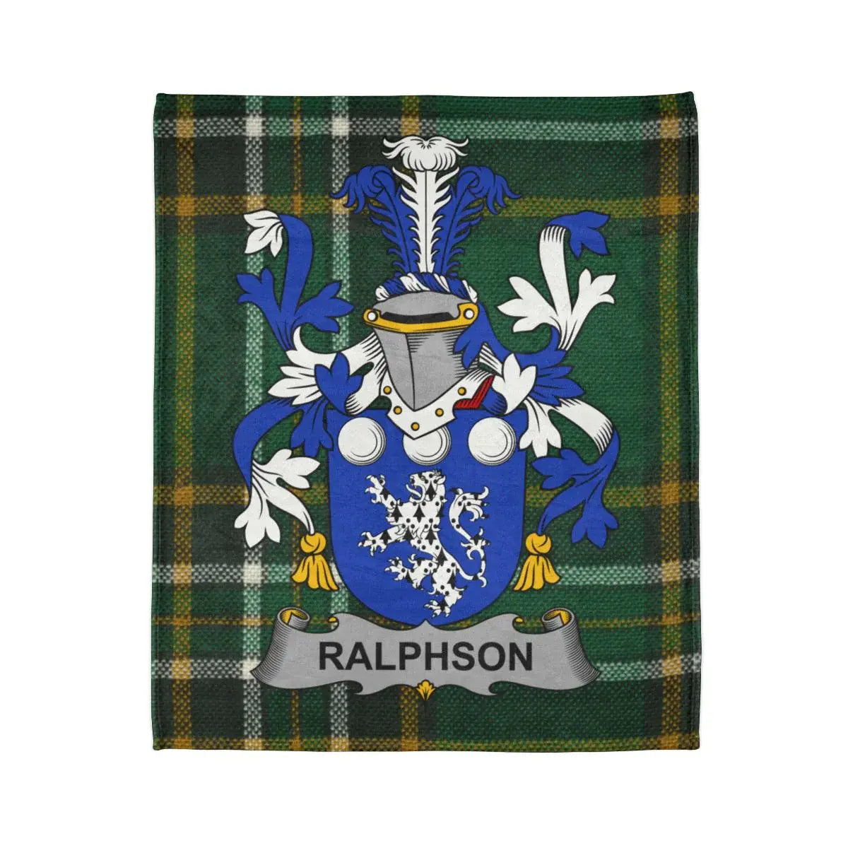 Ralphson Family Crest Plaid Pattern Blanket