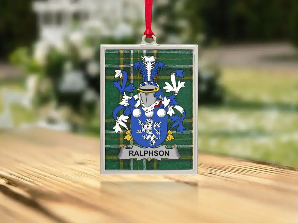 Personalized Ralphson Family Crest Ornament product type