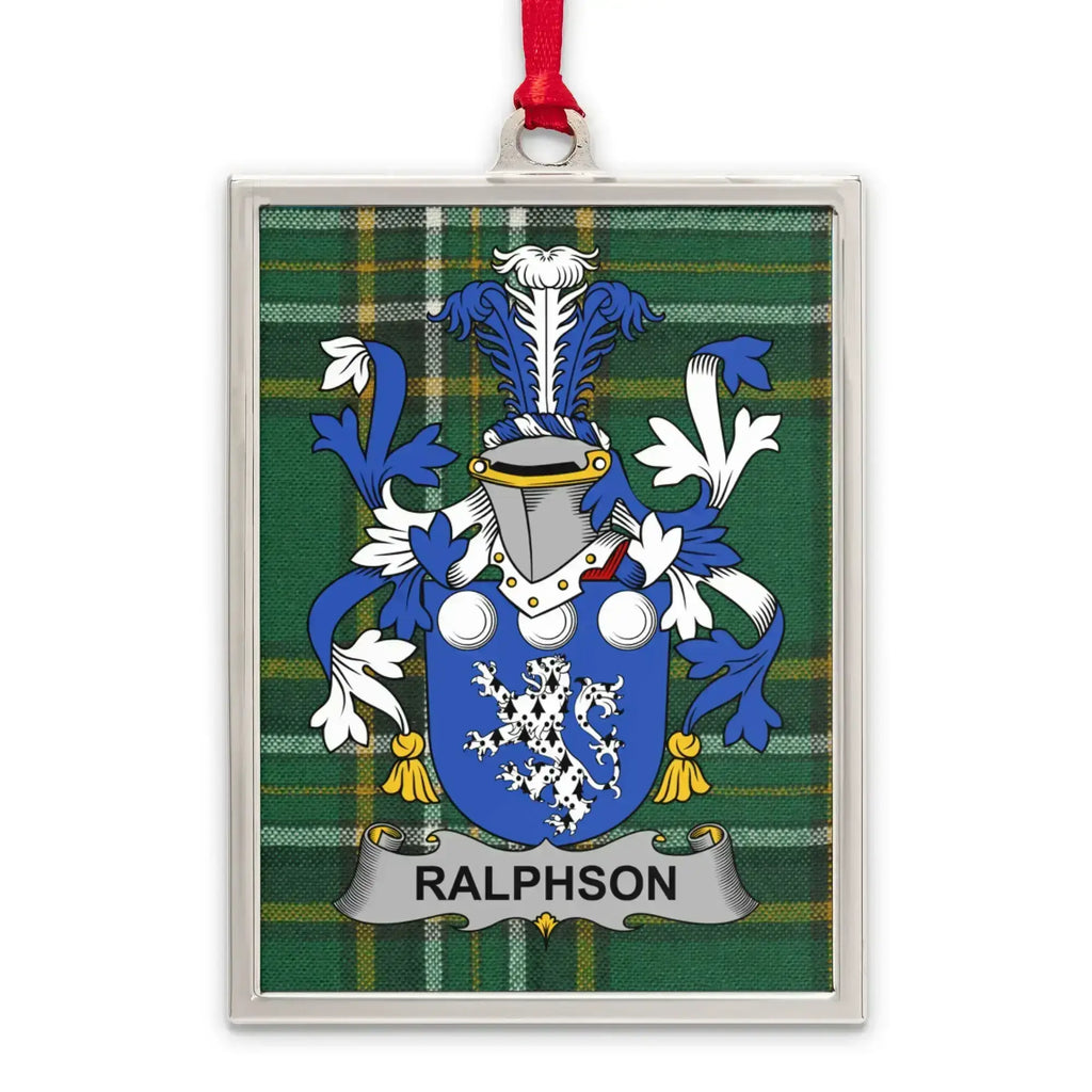 Ralphson Family Crest Green Tartan Plaque product type
