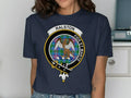 Ralston clan crest T-shirt with Fide Et Marte motto and tartan design
