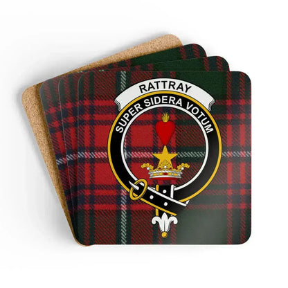 Rattray Tartan Crest Square Cork Coaster product