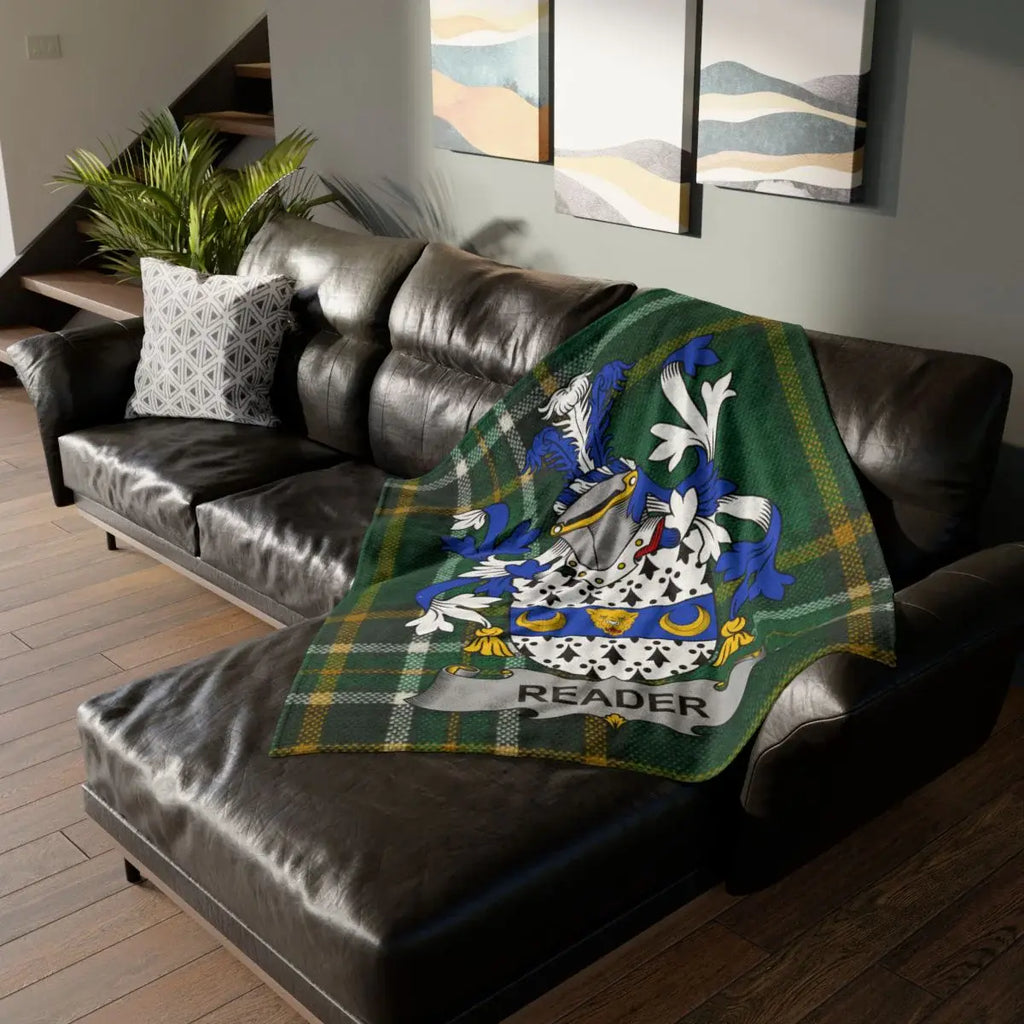 Personalized Family Crest Plaid Design Throw Blanket