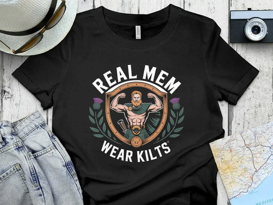 Real Men Wear Kilts Graphic Print T-shirt product type