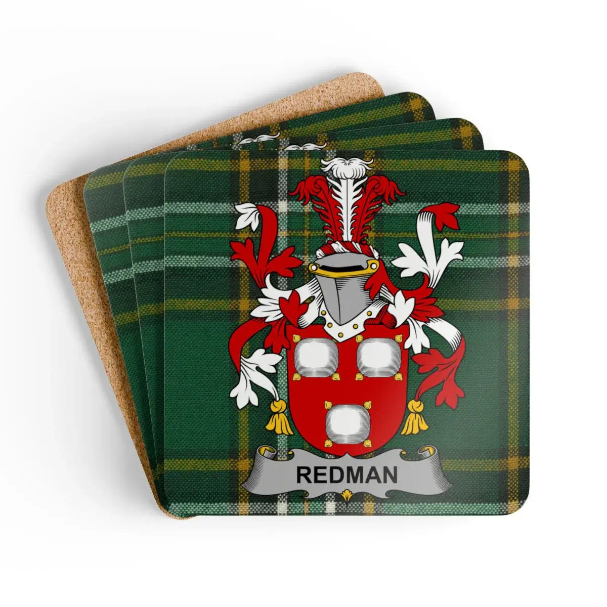 Redman Family Crest Printed Coaster Set product type