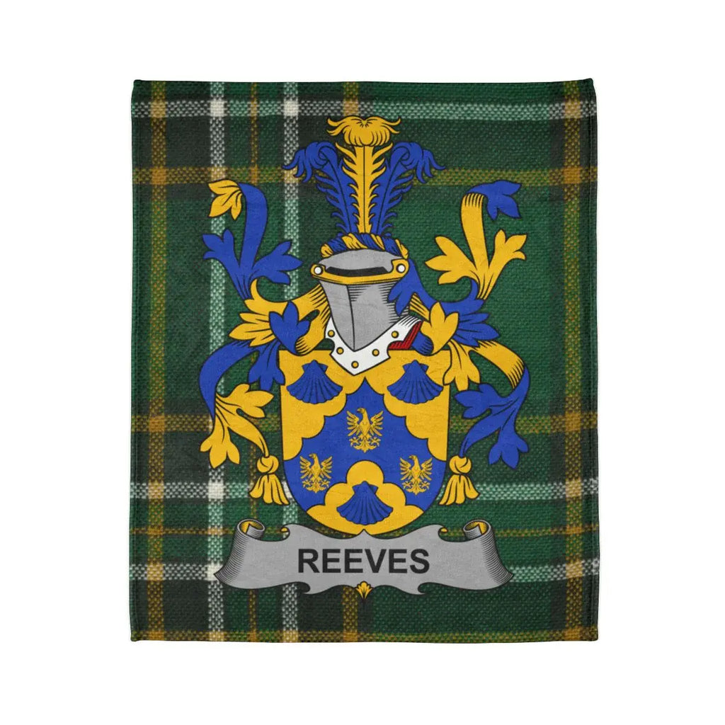 Reeves Family Crest Tartan Background Blanket