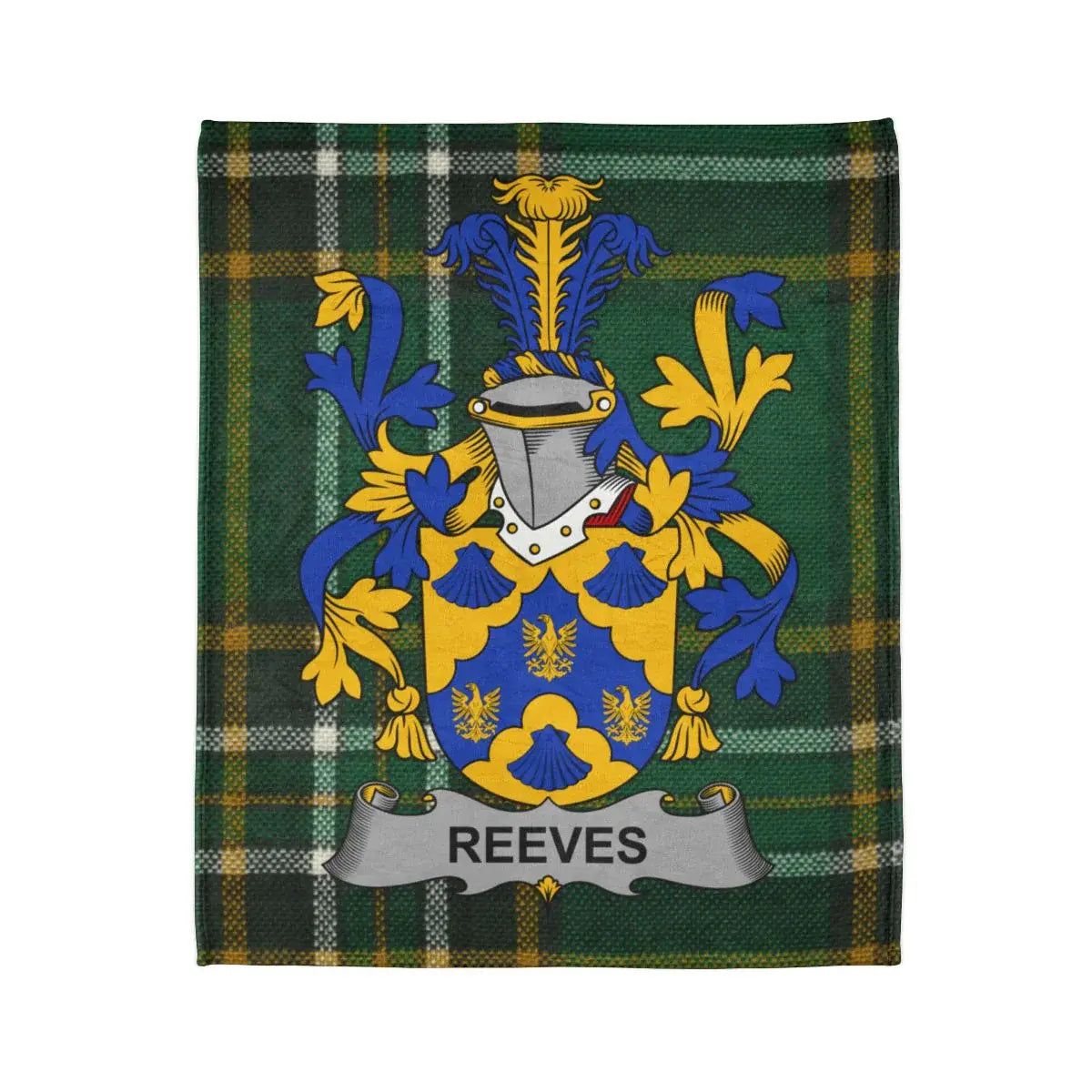 Reeves Family Crest Tartan Background Blanket