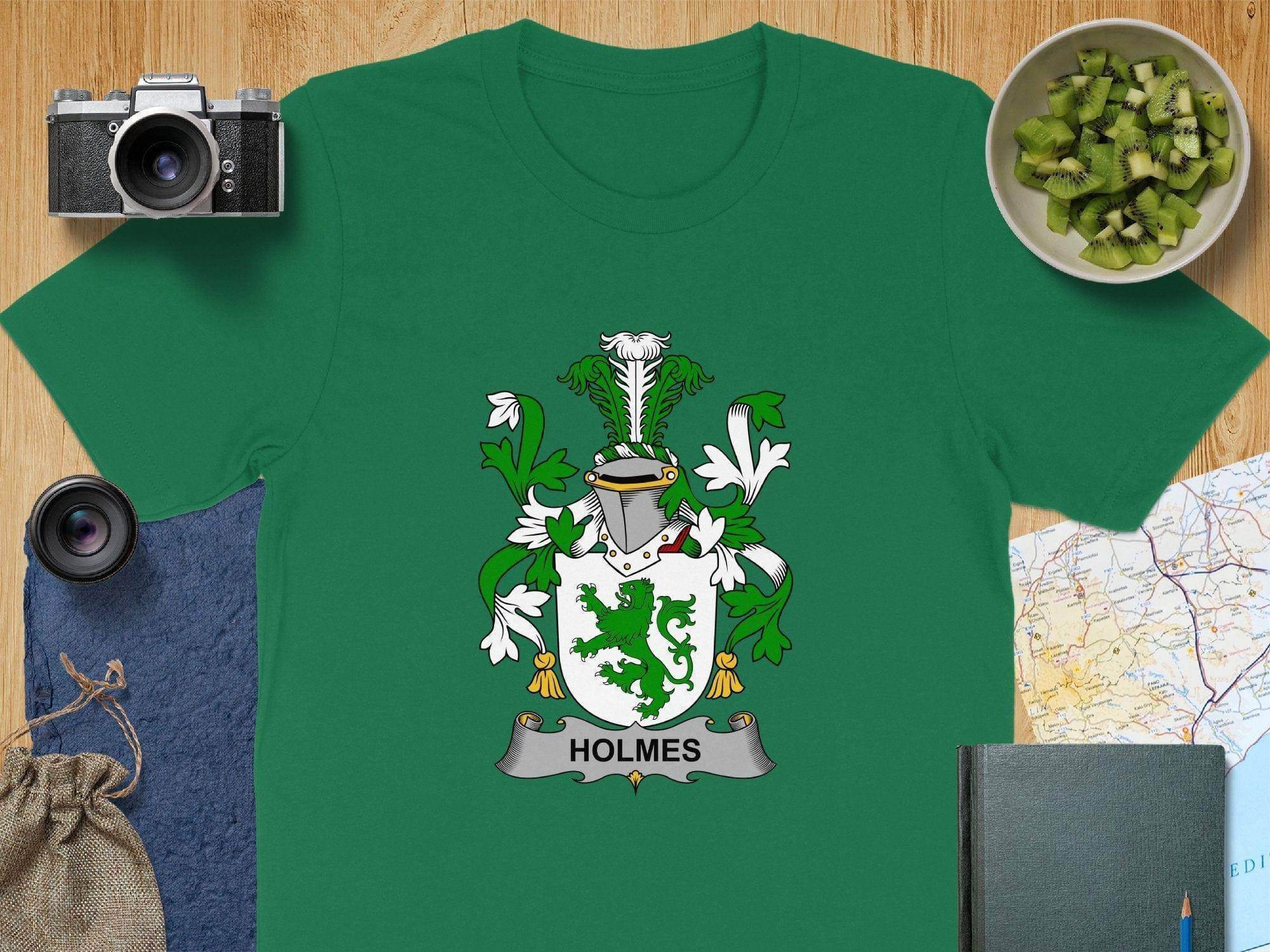 Holmes Family Crest with Green Shield T-shirt product