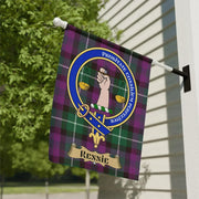 Rennie Scottish Clan Plaid Crest Garden Flag