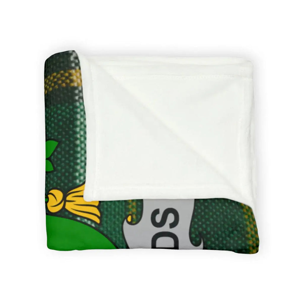 Cozy Green and White Customized Emblem Blanket