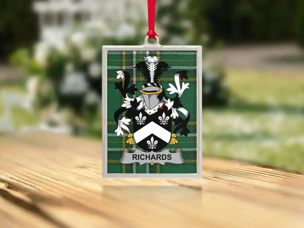 Richards Family Crest Green Shield Ornament product type