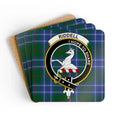 Clan Riddell I Hope to Share clan emblem square coaster — glossy print on 3.75" cork