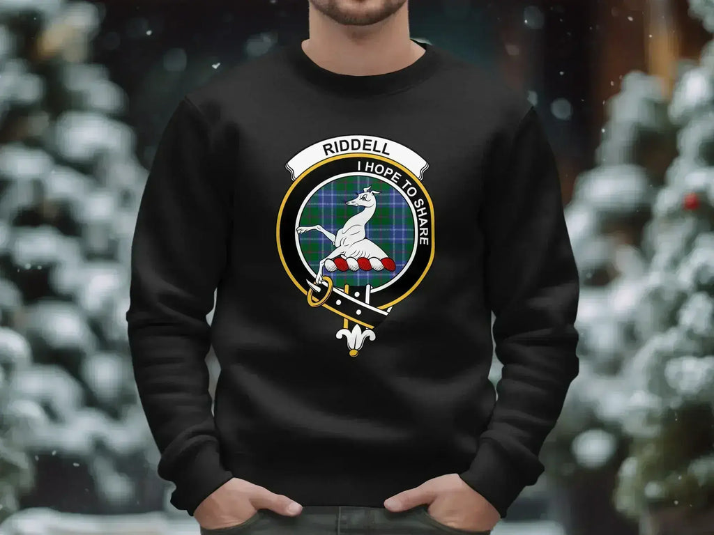 Riddell I Hope to Share emblem sweatshirt in black — ribbed cuffs, warm fleece interior
