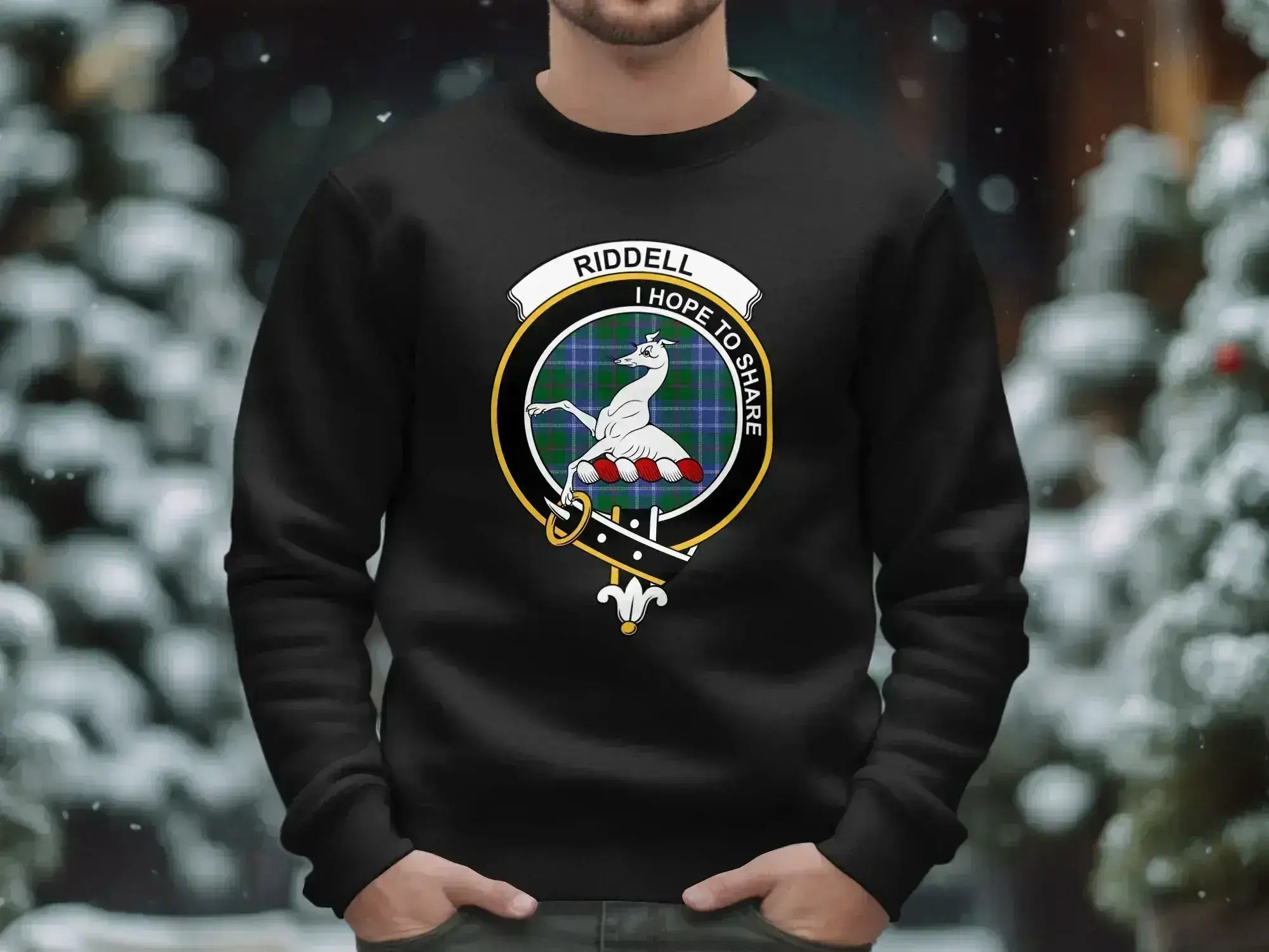 Riddell I Hope to Share emblem sweatshirt in black — ribbed cuffs, warm fleece interior