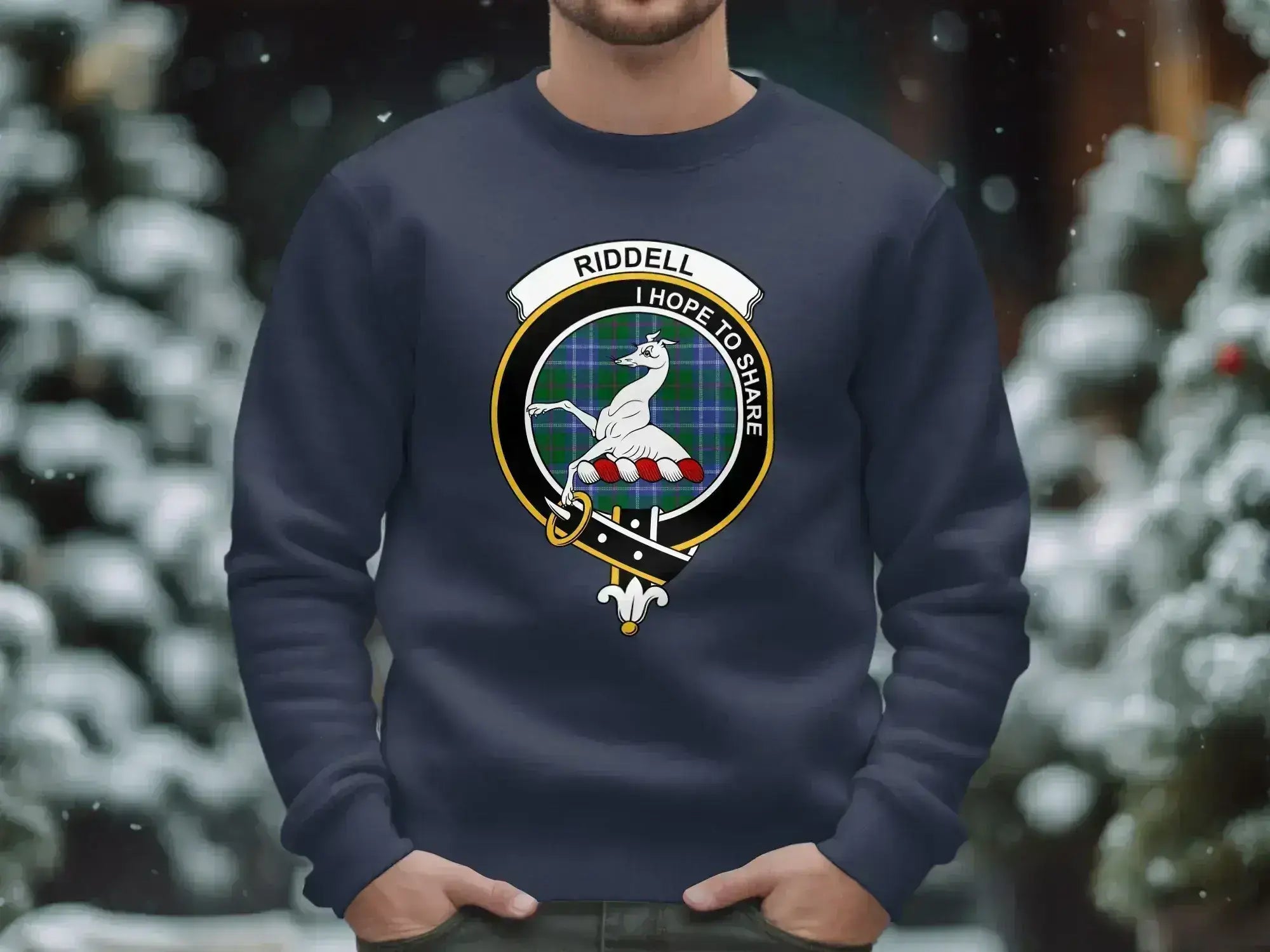 Riddell I Hope to Share logo crewneck in forest green — pre-shrunk, S-3XL