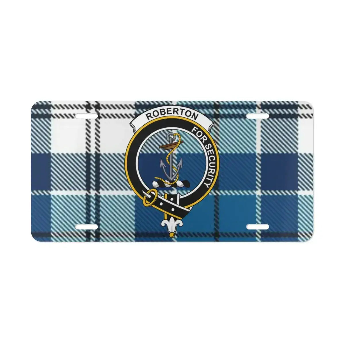 Roberton for Security Plaid Pattern License Plate product