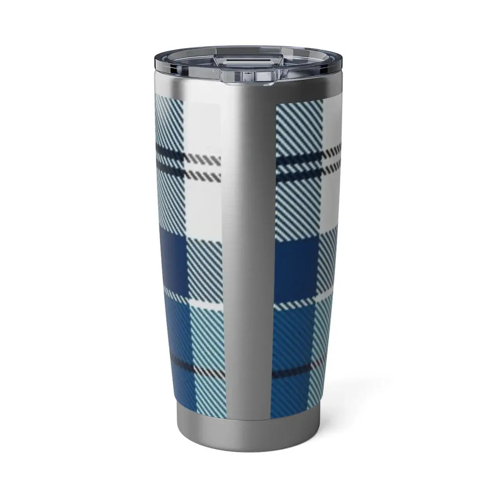 Blue and White Checkered Pattern Tumbler