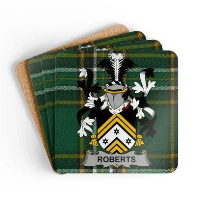 Roberts Family Crest Coat of Arms Coaster Set product type