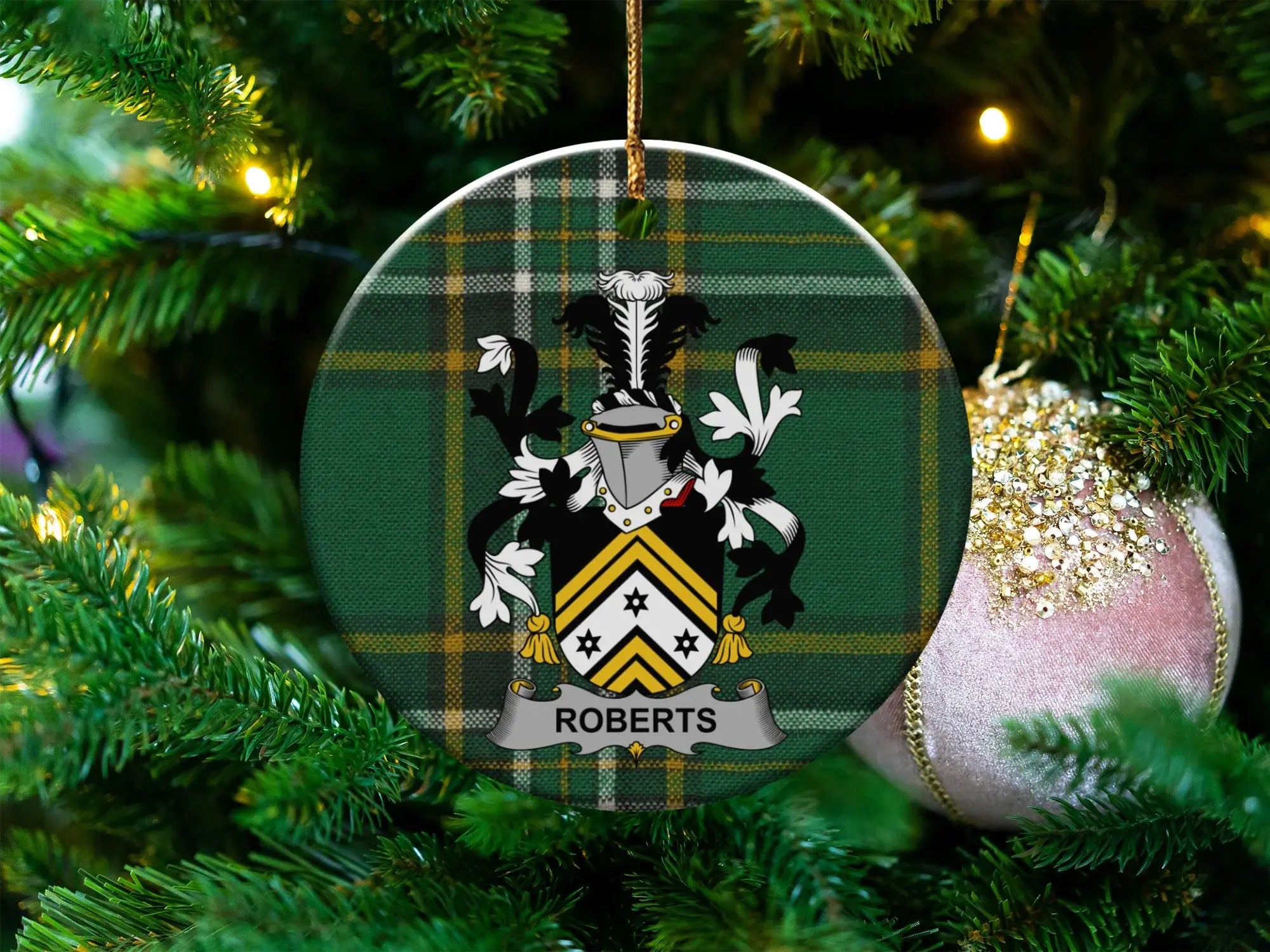 Personalized Family Crest Christmas Ornament product
