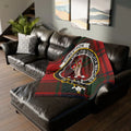 Clan Robertson crest tartan throw blanket — lightweight 100% polyester, full design view