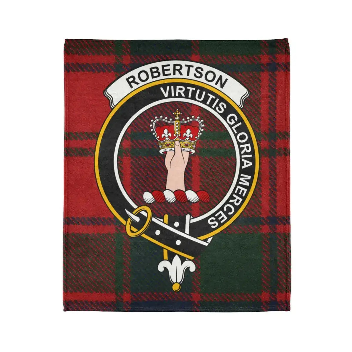 Robertson Virtutis Gloria Merces Plaid Design Blanket