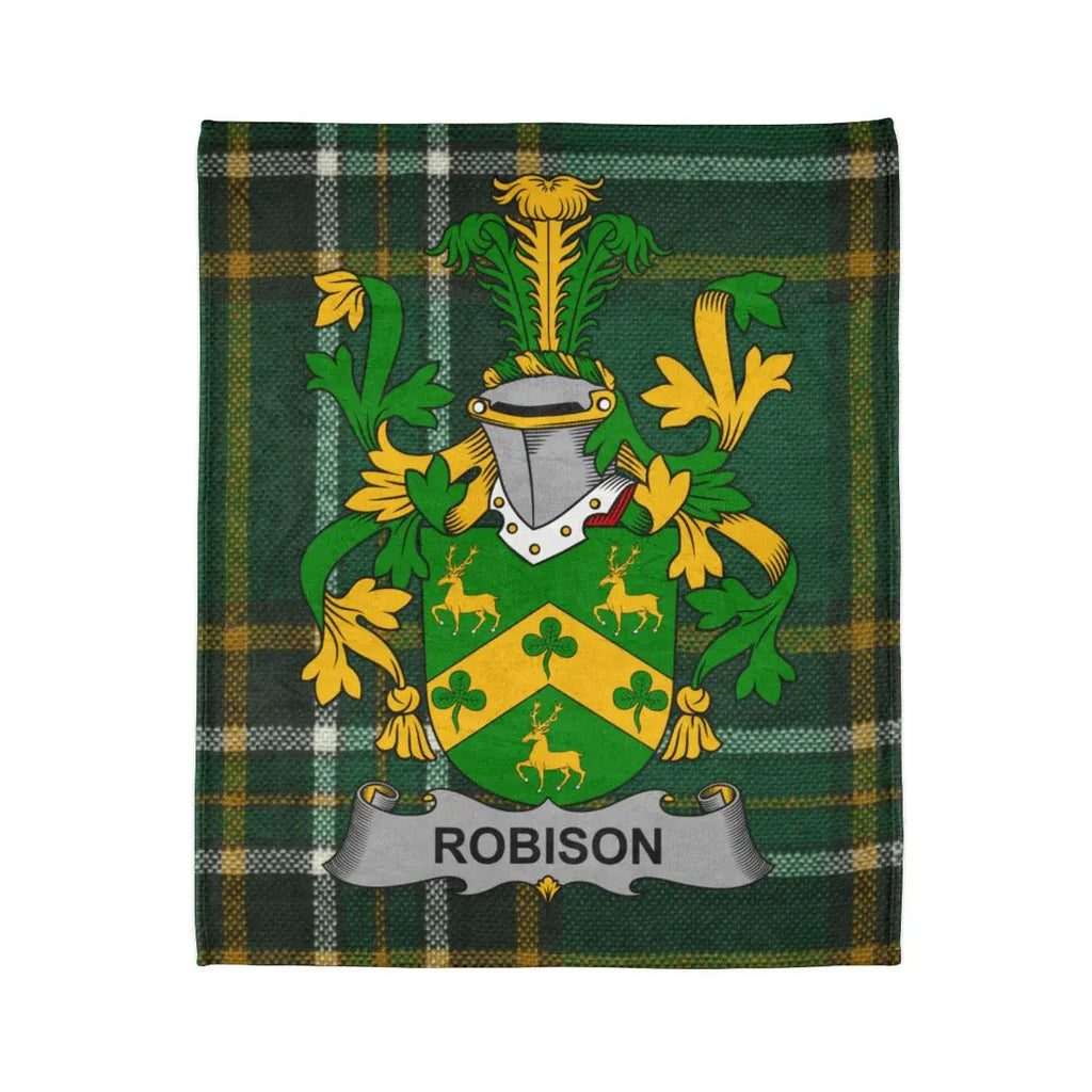 Custom Family Crest Design with Robison Name Blanket