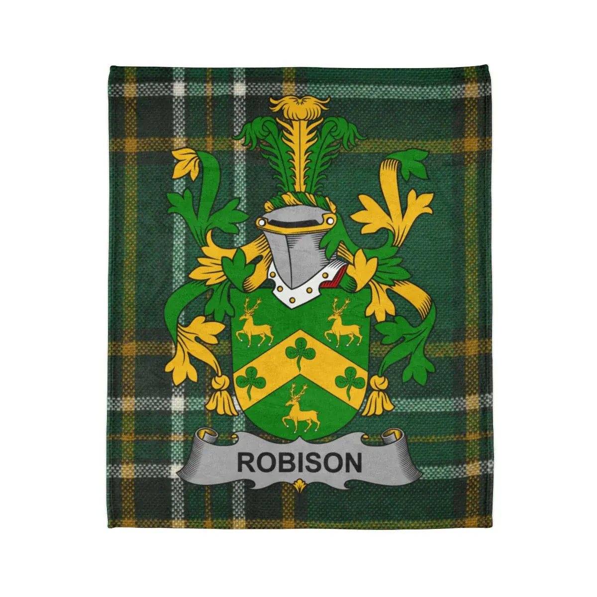 Custom Family Crest Design with Robison Name Blanket