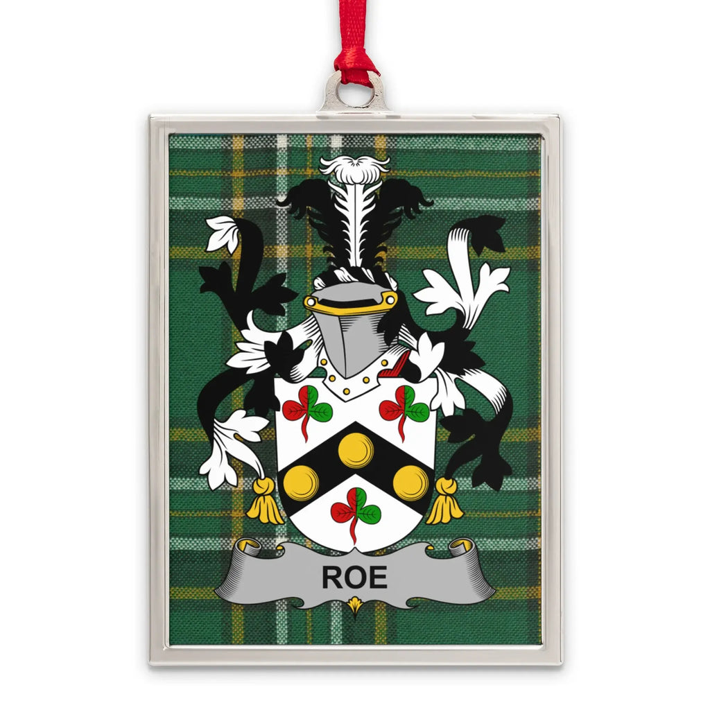Roe Family Crest Plaid Ornament product