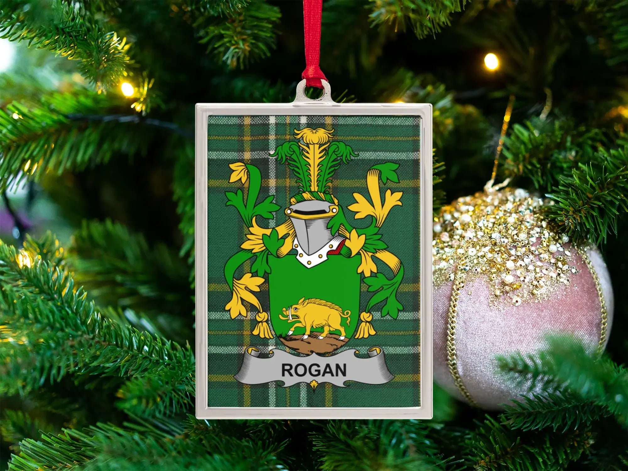 Personalized Family Crest Christmas Ornament product