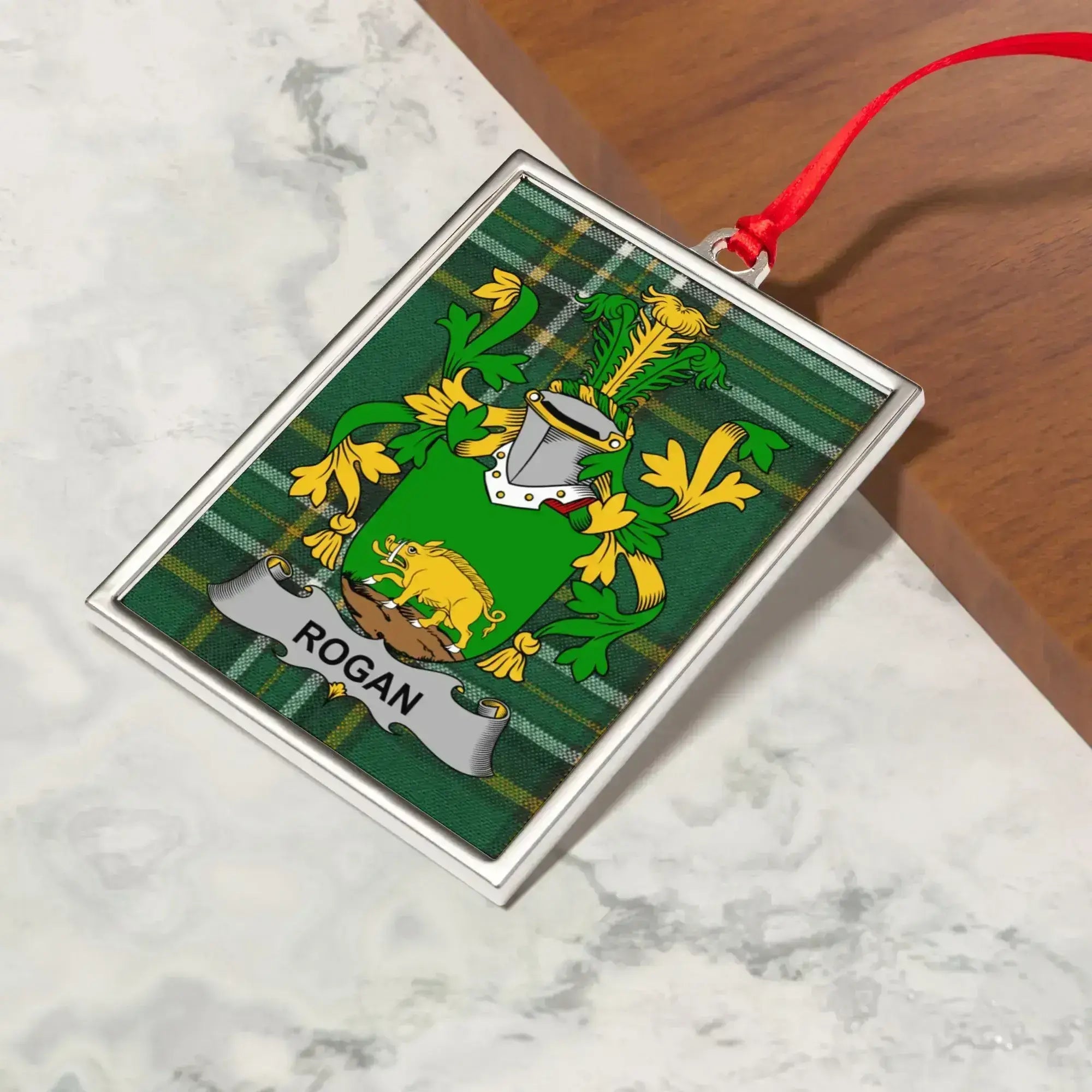 Custom Family Crest Ornament with Name Plate product
