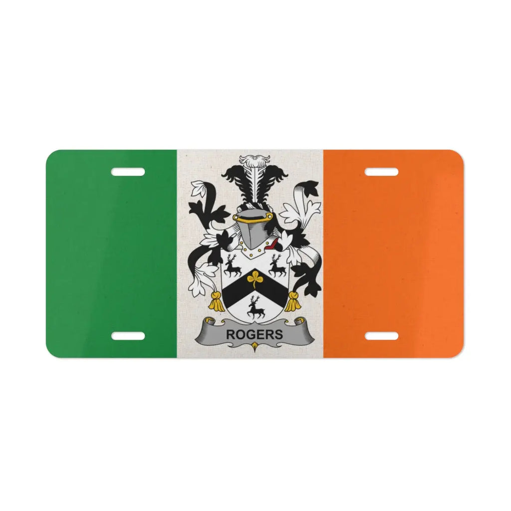 Irish Family Crest Flag Personalized License Plate product type