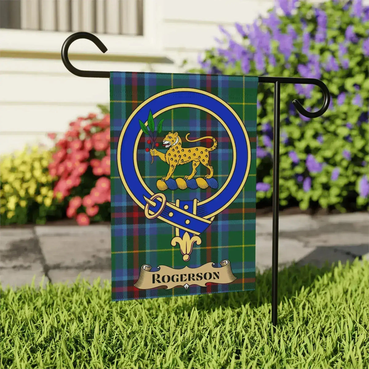 Scottish Clan Rogerson Tartan Garden Flag
