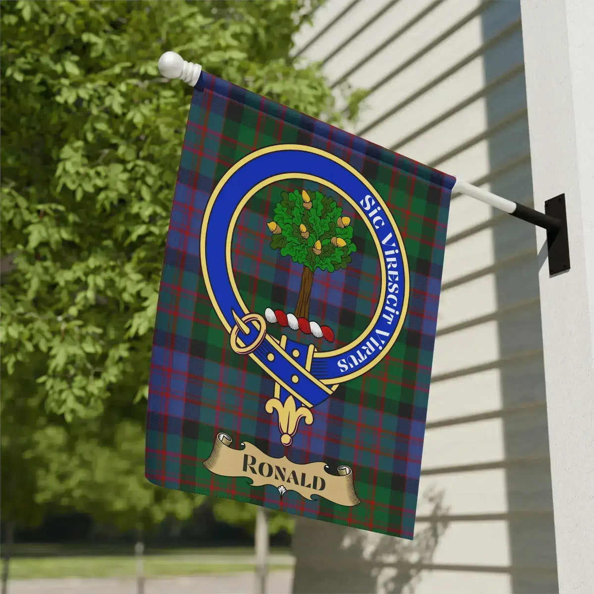 Custom Clan Crest with Tree Art Flag