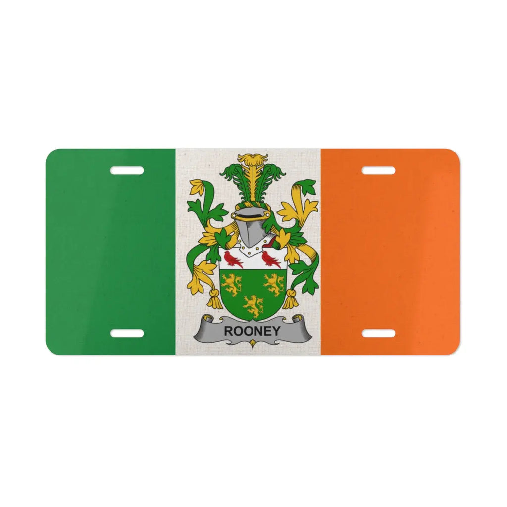Rooney Coat of Arms Irish Flag License Plate product