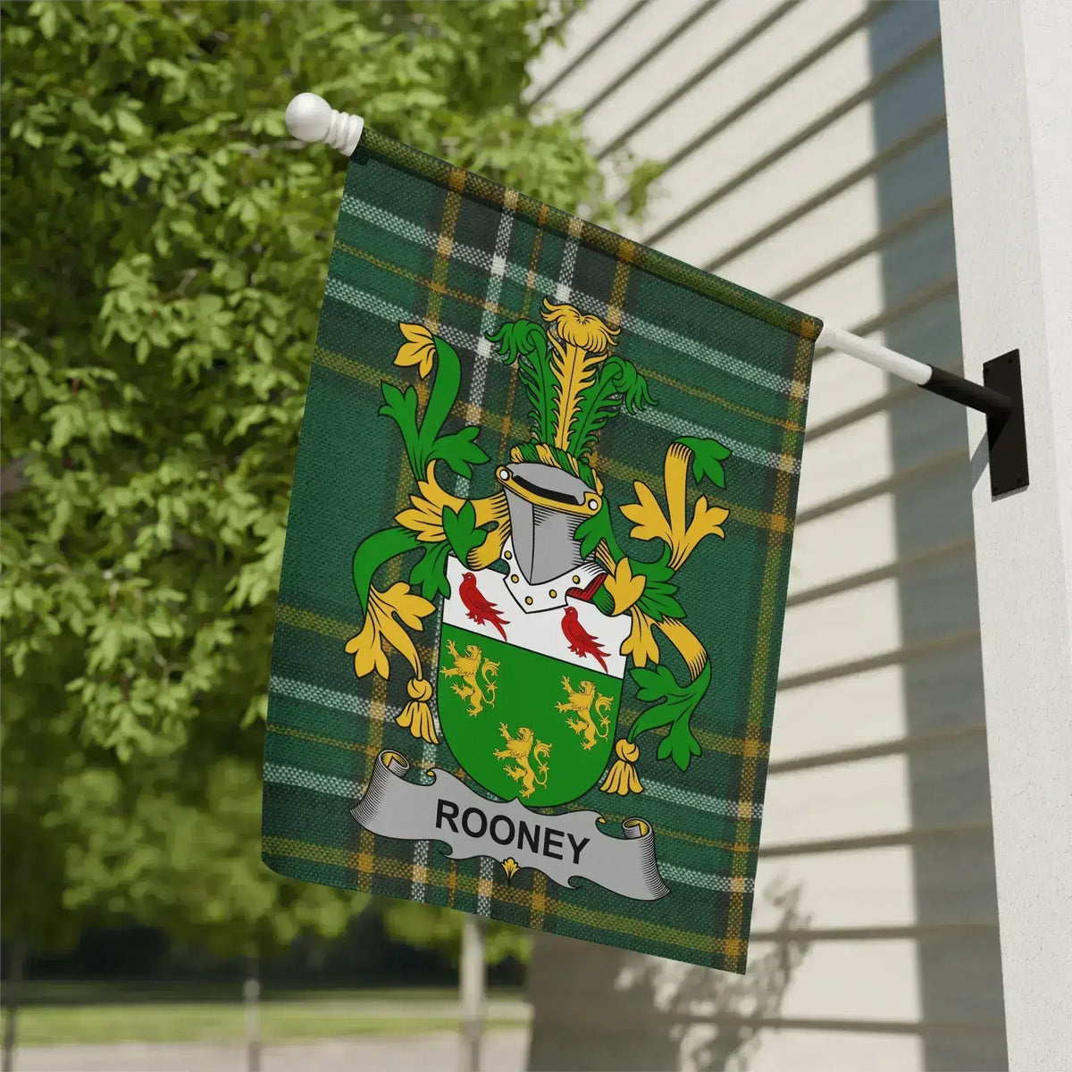 Rooney Family Crest House Garden Flag