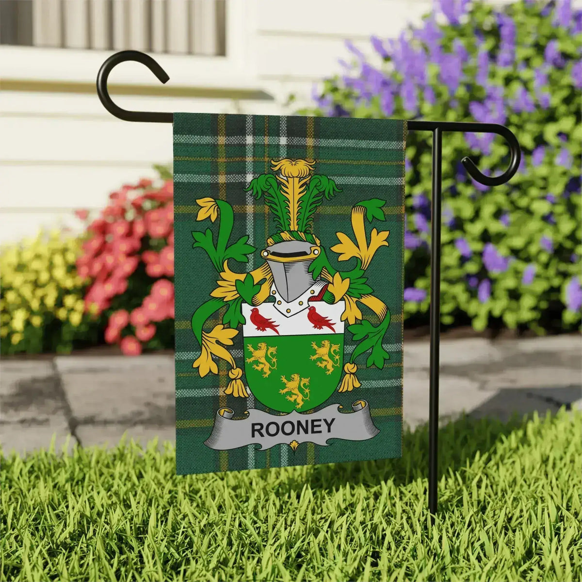 Personalized Rooney Crest Garden Flag