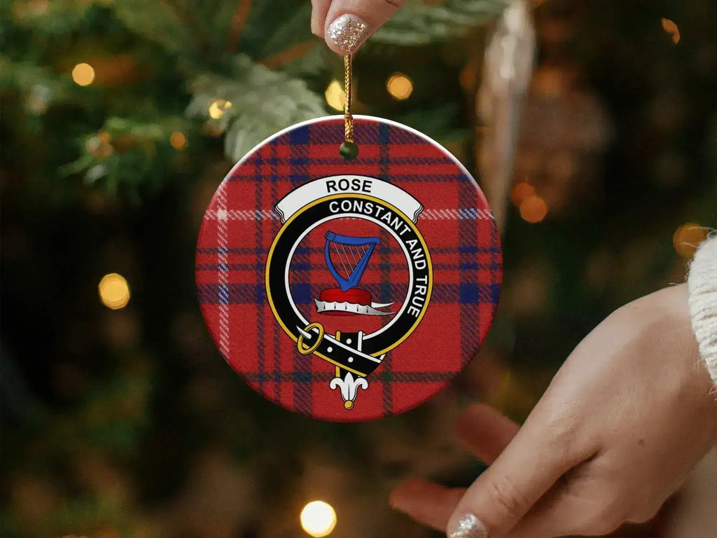 Rose crest ornament reverse side — double-sided Scottish heritage design