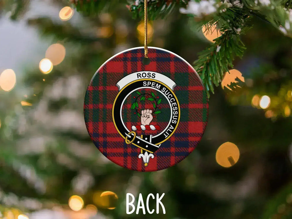 Ross spem successus alit tartan ornament front view — clan crest and plaid