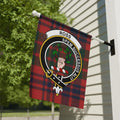 Clan Ross tartan garden flag — 12x18 inch, poly canvas with crest and plaid design