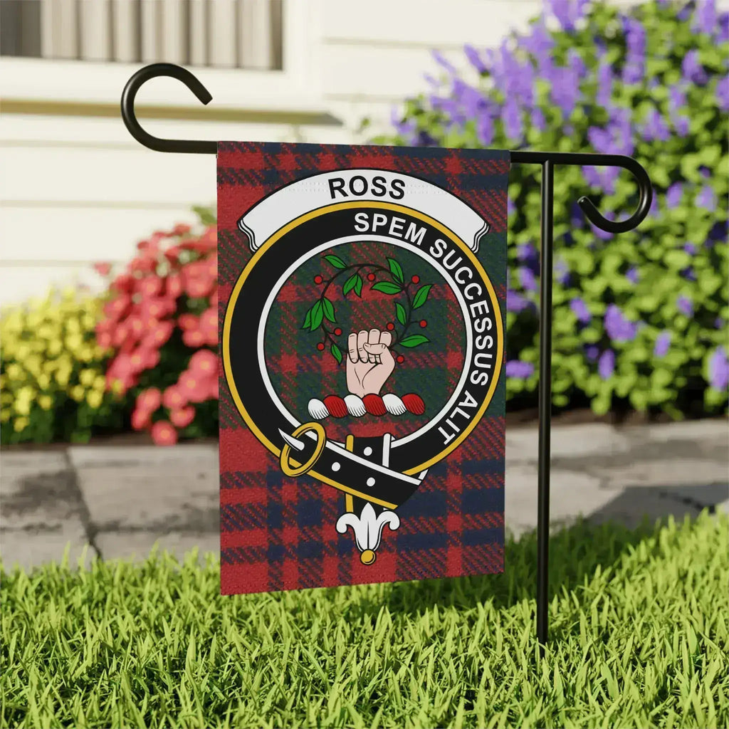Ross spem successus alit clan crest garden flag — 24.5x32 inch outdoor display