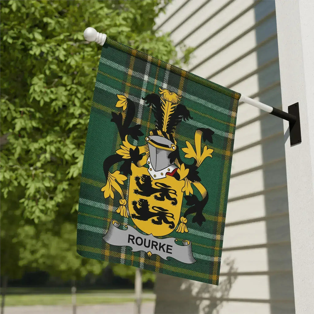 Personalized Rourke Family Crest House Flag