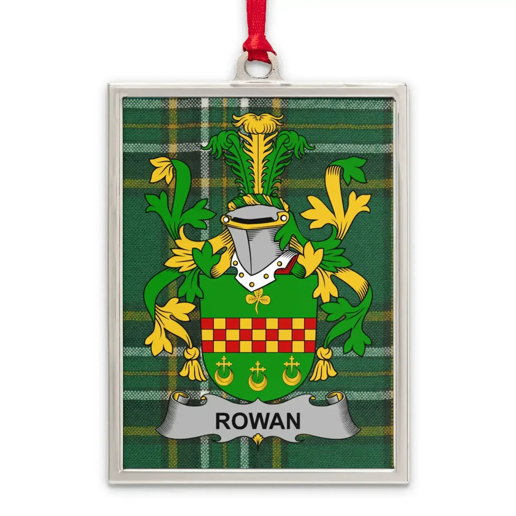 Rowan Coat of Arms Plaid Background Ornament product