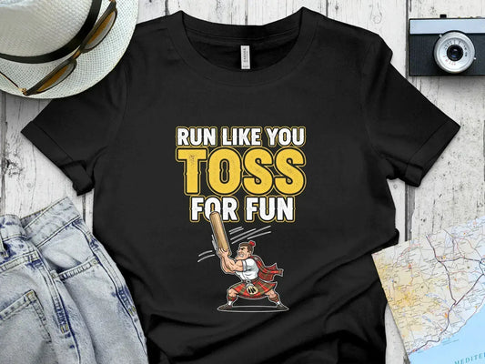 Run Like You Toss For Fun Black T-shirt product
