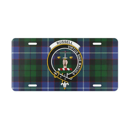 Russell Virtus Sine Macula Plaid Pattern License Plate product