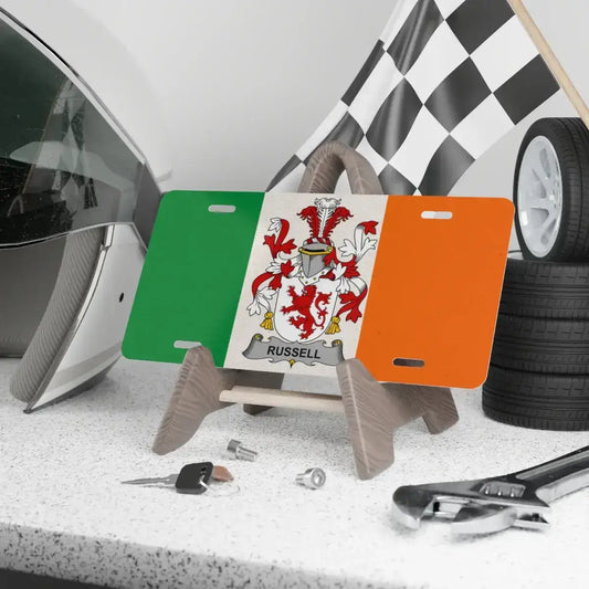 Irish Flag Coat of Arms Personalized License Plate product