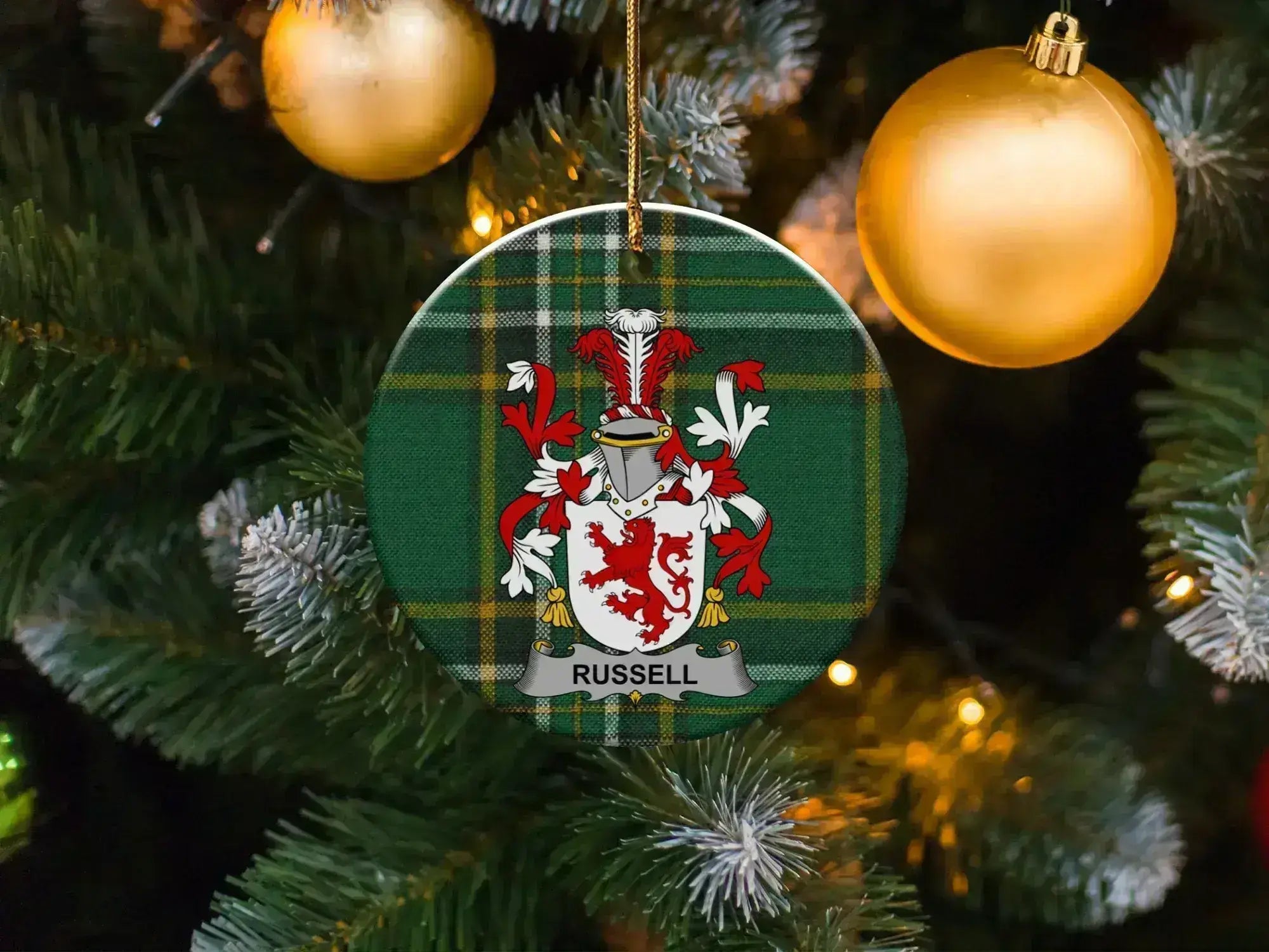 Russell Tartan Crest Christmas Ornament product type