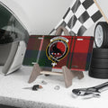 Clan Rutherford tartan novelty license plate — Nec Sorte Nec Fato crest, 12" x 6" aluminium