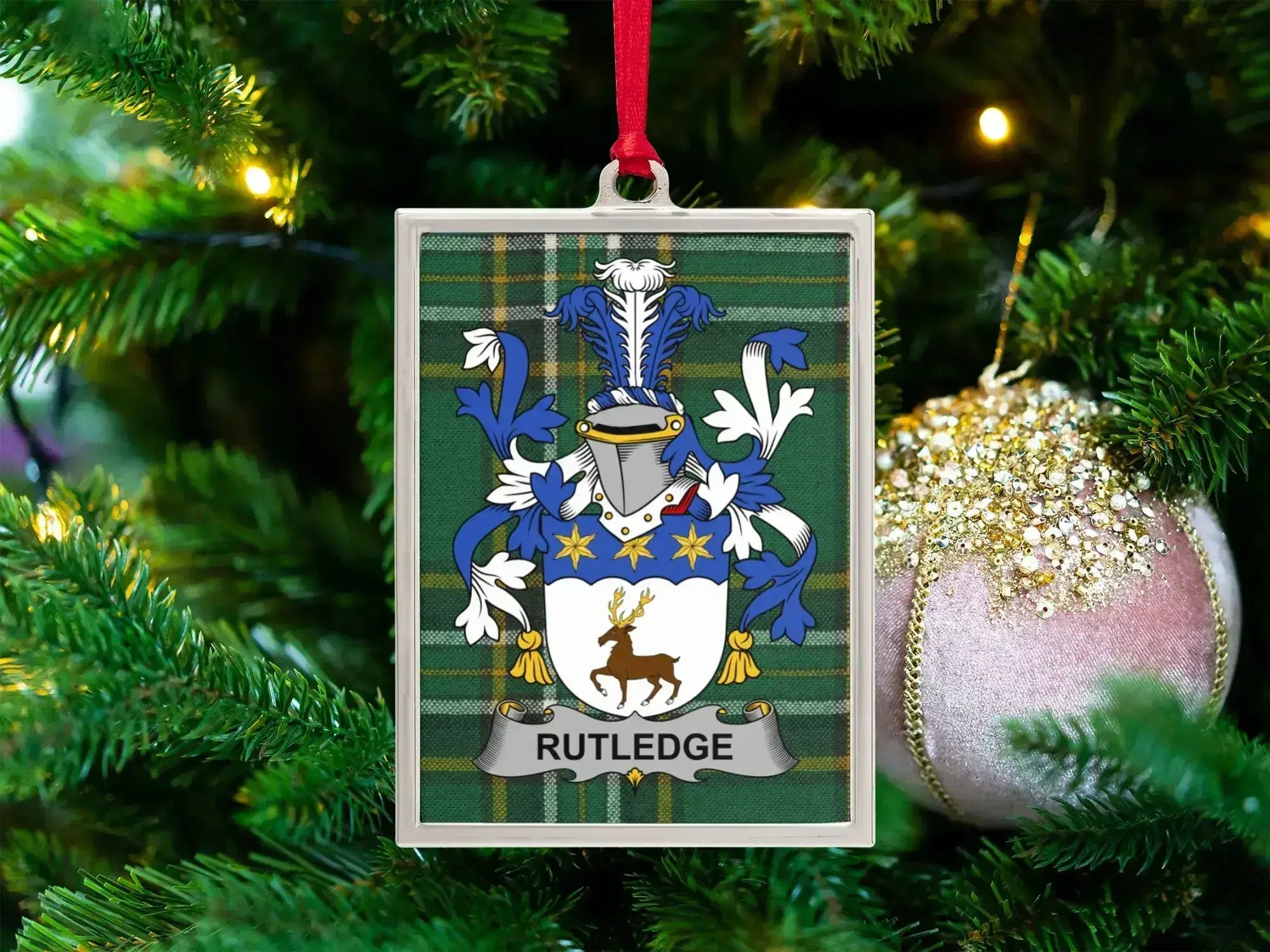Rutledge Family Crest Christmas Ornament product type