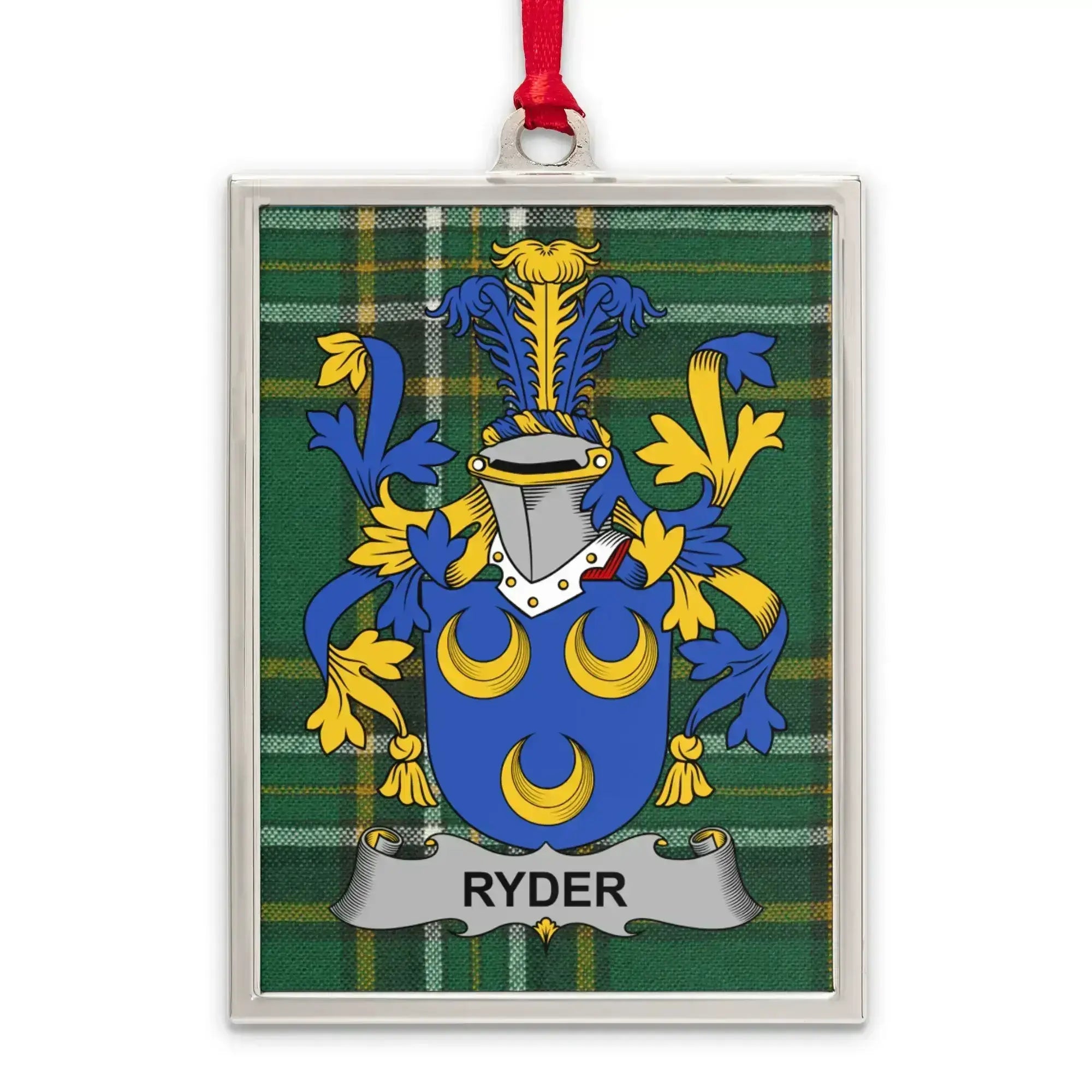 Ryder Family Crest Plaid Design Hanging Ornament product